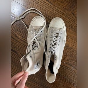 Cream Converse high-tops